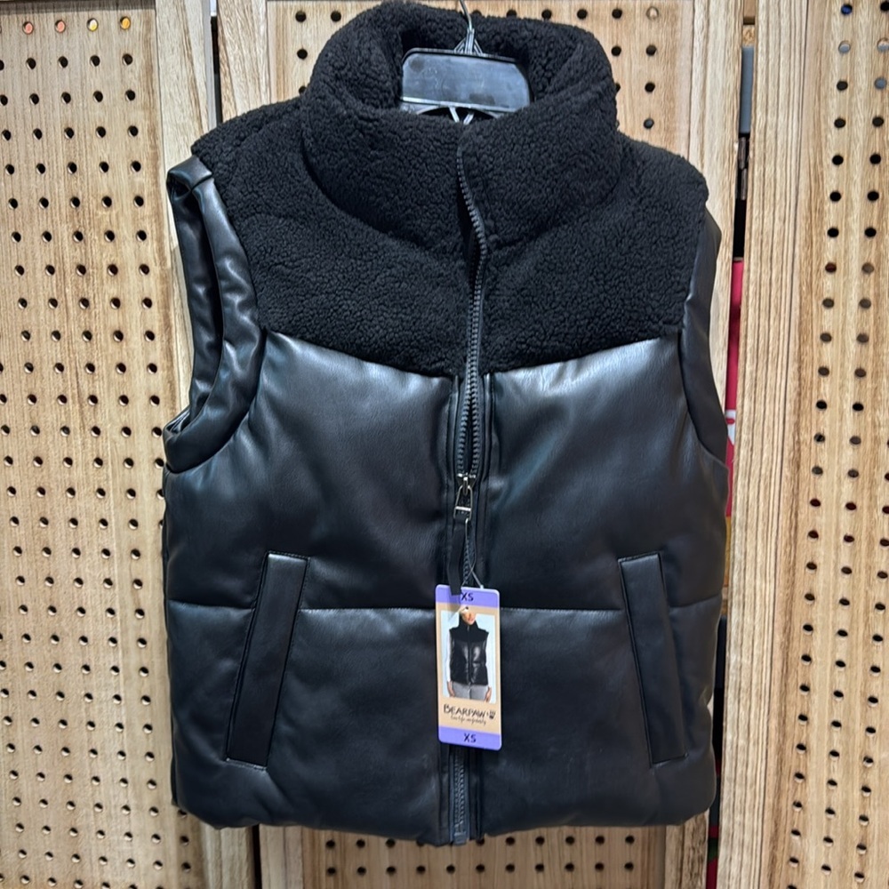 Bearpaw Ladies' Faux Leather Yoke Vest nwt